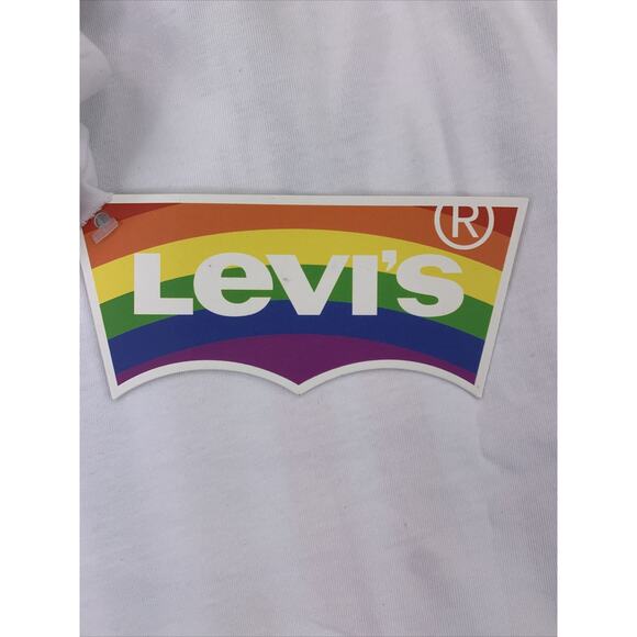 Levi's Mens Women‎ Large L Pride Logo "Use Your Voice!" LGBTQ White Tank Top NWT - Picture 9 of 9